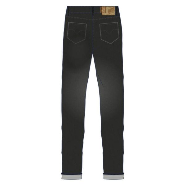 Pantalón Vaquero RST reforzado con aramida Tapered-Fit CE (pernera corta) Negro