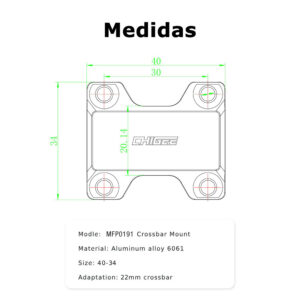SOPORTE CHIGEE PARA BARRA TRANSVERSAL 22MM