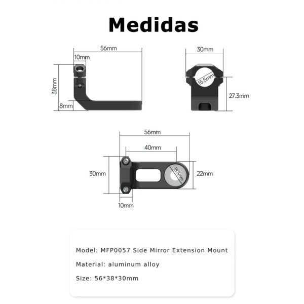 CHIGEE SOPORTE CHIGEE PARA ESPEJO RETROVISOR ROSCA M8 / M10