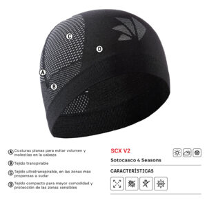 SOTOCASCO SIXS 4 SEASONS SCX V2 CARBONO NEGRO