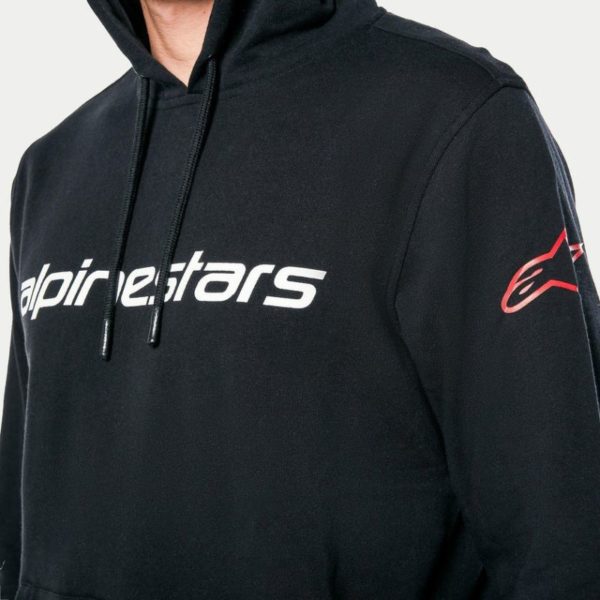 Sudadera Alpinestars LINEAR WORDMARK V3 BLACK WHITE RED