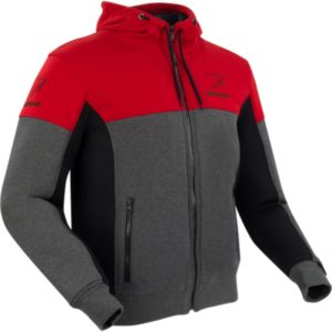 SUDADERA BERING VENTED ANTRACITA ROJO