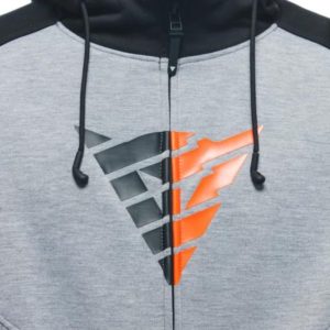 Sudadera con capucha Dainese  DAEMON-X MELANGE-GRIS NEGRO ROJO-FLUO