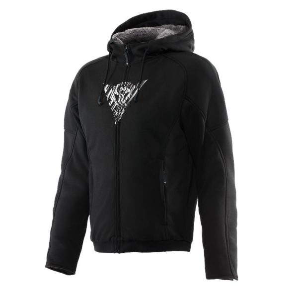 Sudadera Dainese FURRY SAFETY FULL ZIP BLACK WHITE