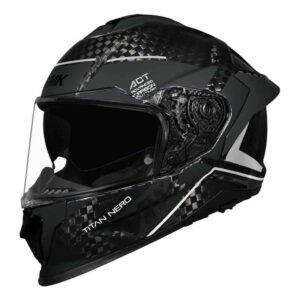 CASCO SMK TITAN CARBON NERO DECORADO BRILLO CROMADO (GL261)
