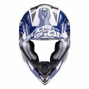 Casco Scorpion VX-16 EVO AIR ANALOG White-Blue-Yellow