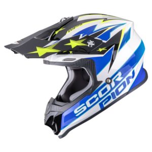 Casco Scorpion VX-16 EVO AIR PATRIOT White-Blue-Yellow