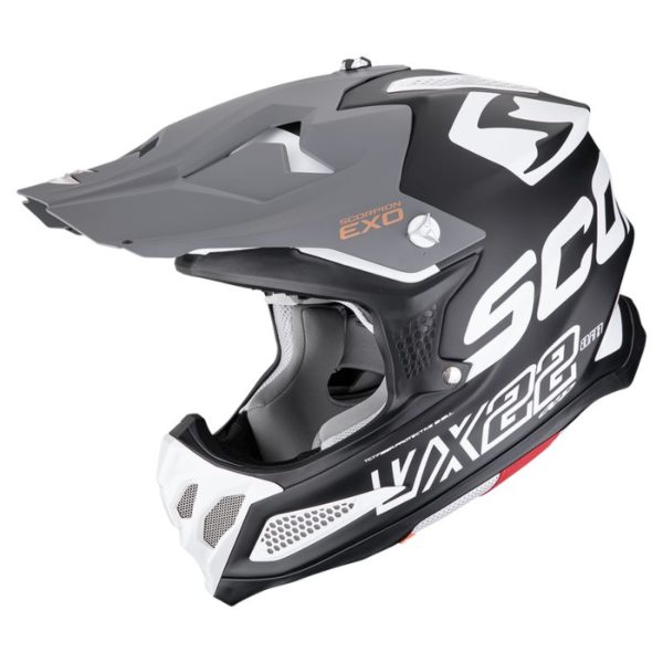 Casco Scorpion VX-22 AIR UPDOWN Matt Black-White-Grey