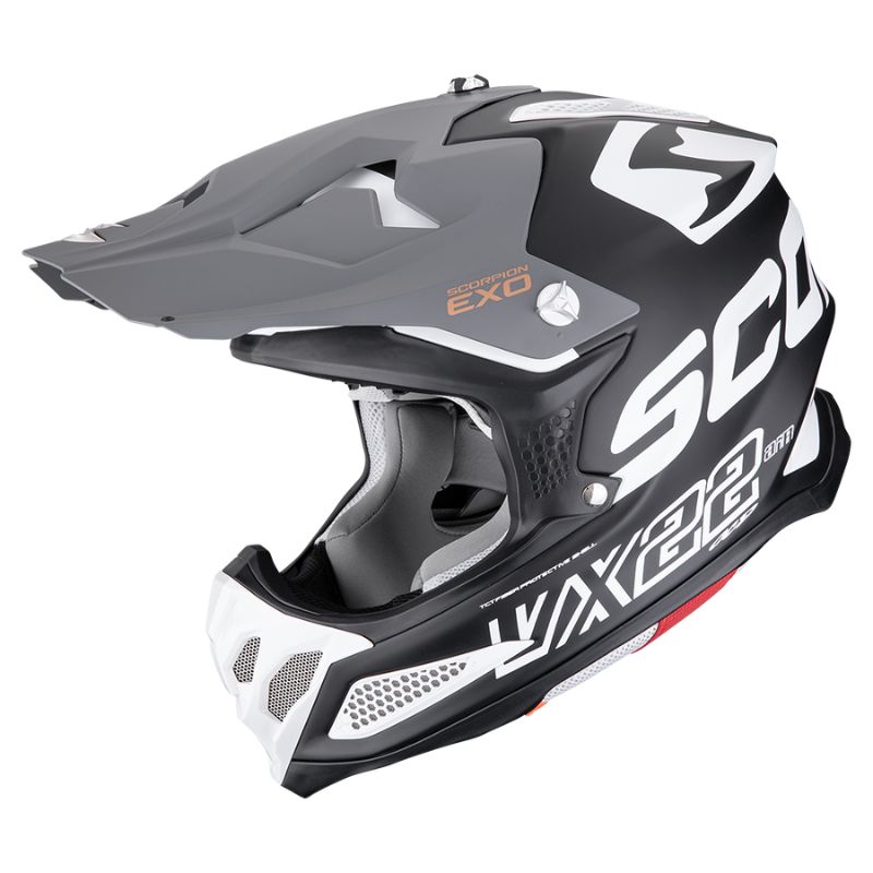 Casco Scorpion VX-22 AIR UPDOWN Matt Black-White-Grey