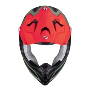 Casco Scorpion VX-22 AIR UPDOWN Matt Green-Black-Red