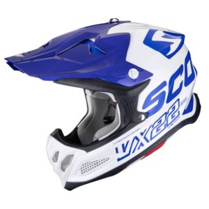 Casco Scorpion VX-22 AIR UPDOWN White-Blue-Blue